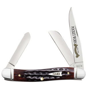CASE M STKM 3BL 33/8" MAHOGANY BONE