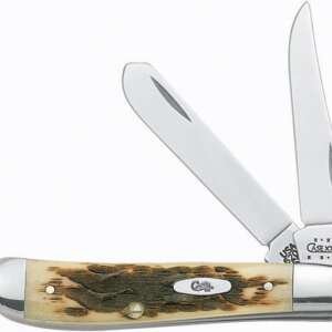CASE STCKMAN 3BL 37/8" AMBER BONE