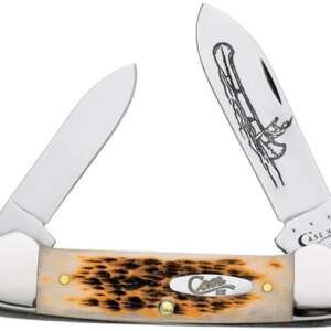 CASE CANOE 2BL 35/8" AMBER BONE