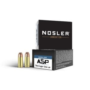 Nosler ASP Handgun Ammo 9mm Luger 124 gr JHP 1150 fps 20/ct