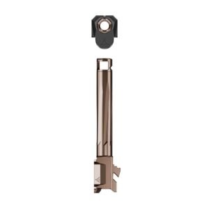 Radian Afterburner and Ramjet Micro Compensator and Ported Handgun Barrel for Glock G43x Bronze