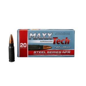 Maxxtech NFR Steel Case Rifle Ammunition 7.62x39mm 123gr FMJ Boxer Primed 2428 fps 20/ct