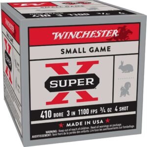 Winchester Super-X High-Brass Shotshells .410 ga 3" MAX 3/4 oz 1100 fps #4 25/ct
