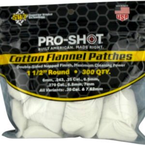 PRO SHOT CLEANING PATCH COTTON - FLANNEL 6MM-.30 1 1/2" 300CT