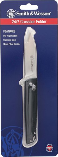 S&W KNIFE 24/7 CROSSBAR FOLDER - 3.25" SS/BLACK GENTLEMAN CARRY - Image 3