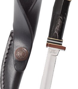 CASE KNIVES BUFFALO HORN - HUNTER & LEATHER SHEATH