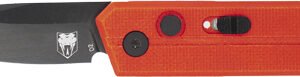 COBRATEC STINGER FOLDER 1.9" - RED/BLACK D2 BLADE SD BUTTON