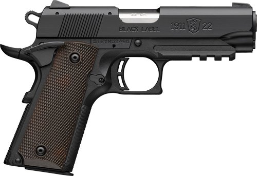 BROWNING 1911-22 22LR COMPACT - 3.58" MATTE BLACK/BROWN GRIPS