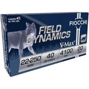 Fiocchi Field Dynamics Rifle Ammunition .22-250 Rem 55gr V-MAX 3650 fps 20/ct