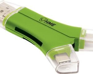 HME MEMORY CARD READER 4-IN-1 - APPLE OR ANDROID DEVICES