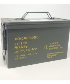 PPU Rangemaster Ammunition 9mm Luger 124gr FMJ 1263 fps 1000/ct (Metal Can)