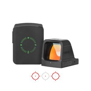 OSIGHT X, 3MOA DOT + 32MOA CIRCLE OPEN RED DOT SIGHT WITH CHARGING COVER RMR FOOTPRINT, BLACK