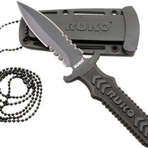 RUKO FIXED 3" NECK/BOOT KNIFE - NYLON HANDLE CLAMSHELL