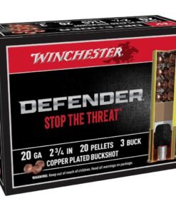 Winchester Copper Plated Defender Shotshell 20 ga 2-3/4" 20 pellet 1145 fps #3 10/ct
